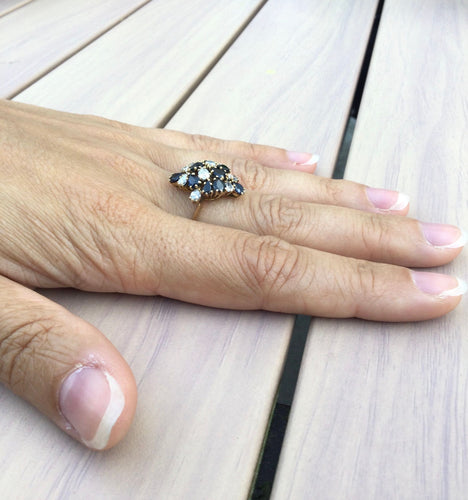 Bague Bague Or Diamants Et Saphirs 58 Facettes 3089/1