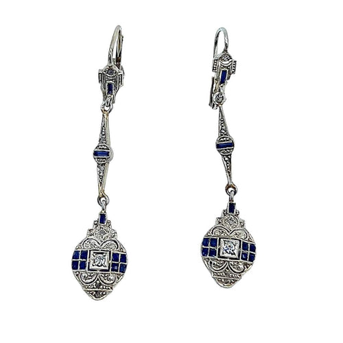 Pendentif BOUCLES D'OREILLES ART DECO, SAPHIRS 58 Facettes 2430 (598)
