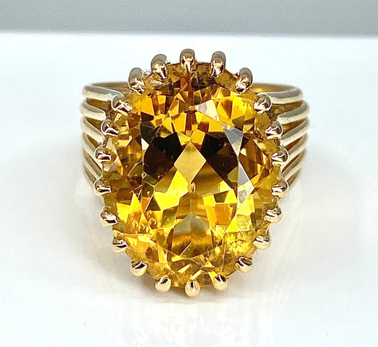 Bague 50 Bague or jaune citrine 58 Facettes AB299