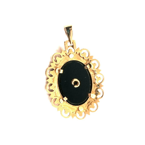 Pendentif PENDENTIF OR JAUNE ONYX ET PERLE 58 Facettes 3797