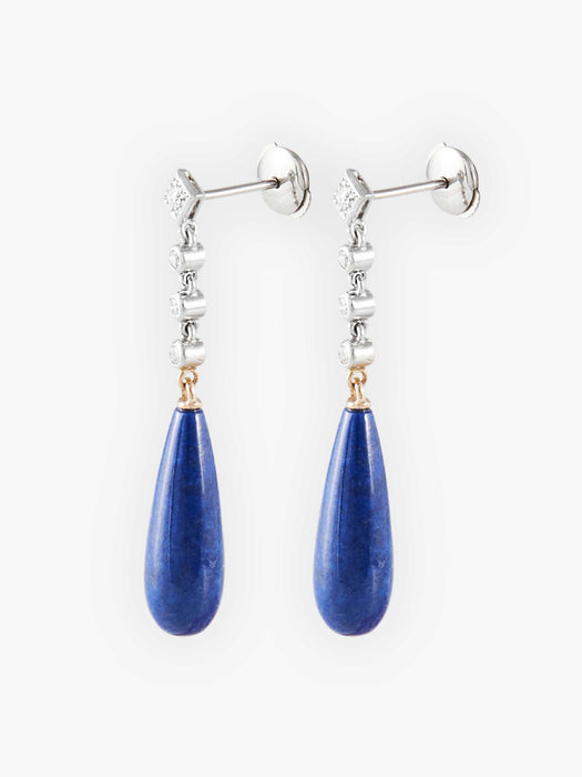 Boucles d'oreilles Boucles d'oreilles Lapis lazuli Diamants 58 Facettes