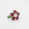 Bague 55 Bague Fleur Rubis Diamants Tsavorites 58 Facettes 325R158