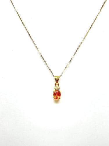 Pendentif Parure 2 pièces en or jaune, diamants et citrines 58 Facettes