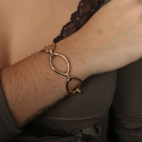 Bracelet Bracelet Maillons ovales or rose 58 Facettes