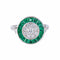 Bague 52 Bague style Art Déco Diamants Emeraudes 58 Facettes