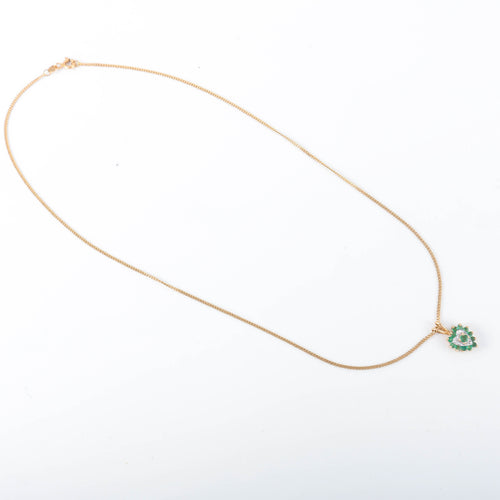 Collier Collier coeur émeraudes or jaune 58 Facettes 2788