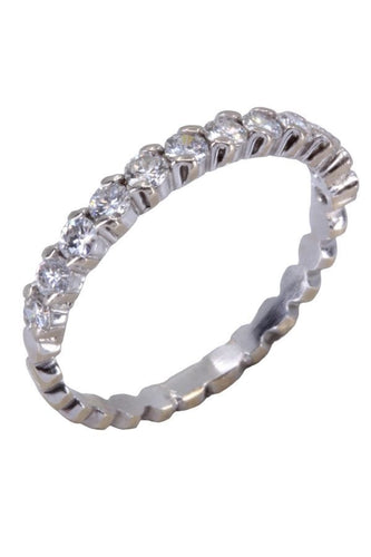 Bague DEMI-ALLIANCE DIAMANTS 58 Facettes 077761