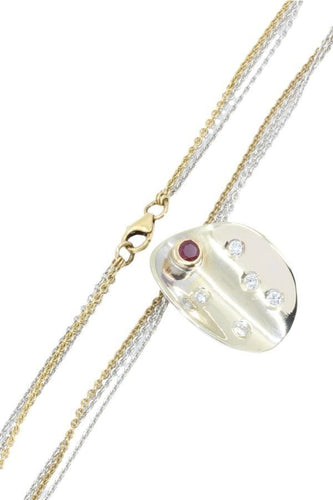 Collier COLLIER DE CRÉATEUR RUBIS ET DIAMANTS 58 Facettes 048141
