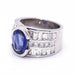 Bague 54 Bague Or Blanc et Saphir CASHEMIRA 58 Facettes D360602LF