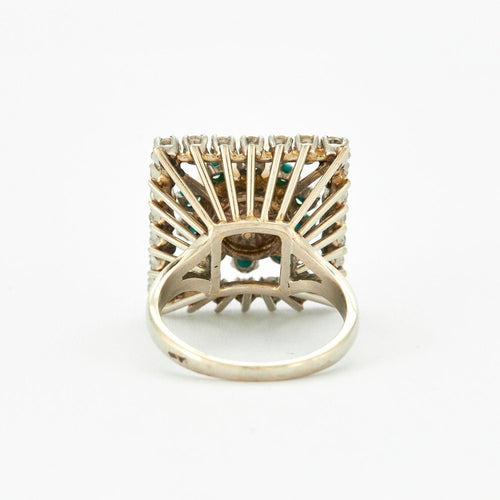 Bague 51 Bague Carrée Perle Turquoises Diamants 58 Facettes 230437