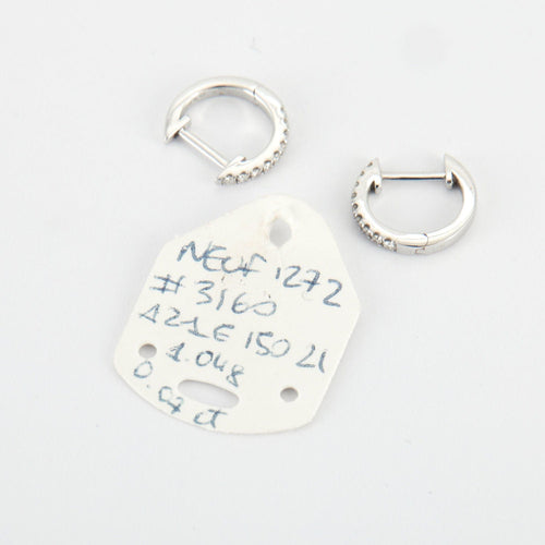 Boucles d'oreilles Créole en Or blanc & diamants 58 Facettes