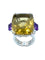 Bague Antonini. Bague or blanc quartz, améthystes et diamants 58 Facettes