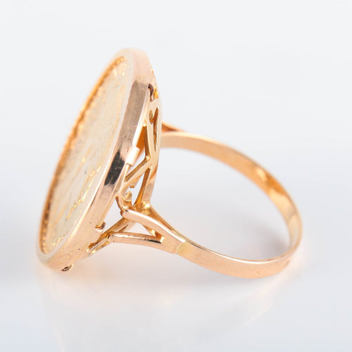 Bague 54 BAGUE PIÈCE 20 FRANCS NAPOLÉON 58 Facettes 8390