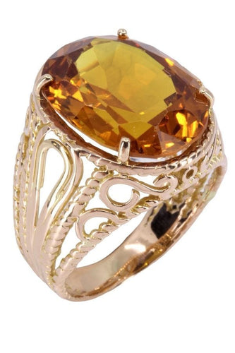 Bague BAGUE ORNEMENTALE SAPHIR ORANGE 58 Facettes 064681