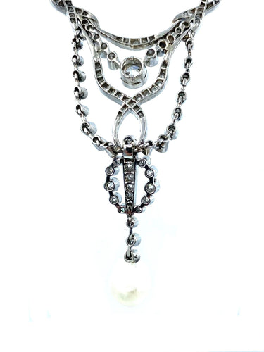 Collier Collier Négligé vers 1910 en or, platine et diamants 58 Facettes