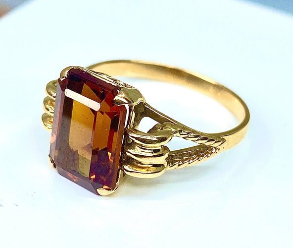 Bague 51 Bague Or pierre orange 58 Facettes AB206