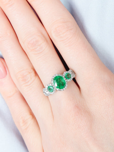 Bague 54 Bague Trilogie Emeraudes 58 Facettes