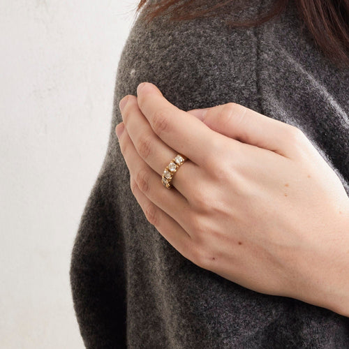 Bague 53 Bague Jarretière 5 Diamants 58 Facettes 230308