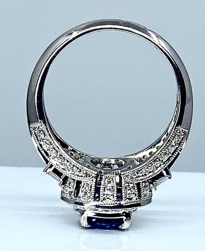 Bague 54 Bague cocktail saphir diamants 58 Facettes AB153