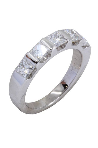 Bague DEMI-ALLIANCE DIAMANTS PRINCESSE 58 Facettes 060221