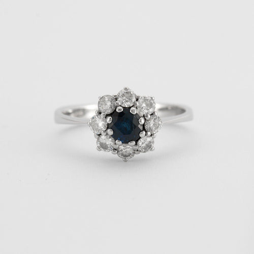 Bague 52.5 Bague petite Marguerite Saphir Diamants 58 Facettes EL2-115