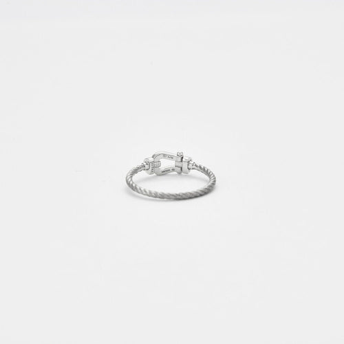Bague 53 FRED - Bague Force 10 petit modèle or blanc 58 Facettes