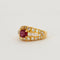Bague 52 BAGUE RUBIS PAVEE DE DIAMANTS 58 Facettes