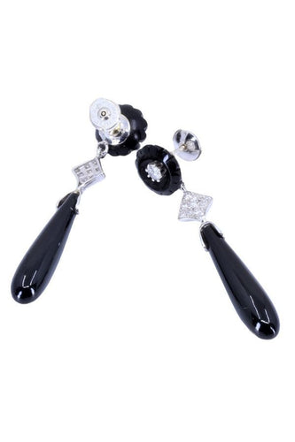 Boucles d'oreilles BOUCLES D'OREILLES ONYX ET DIAMANT 58 Facettes 070061