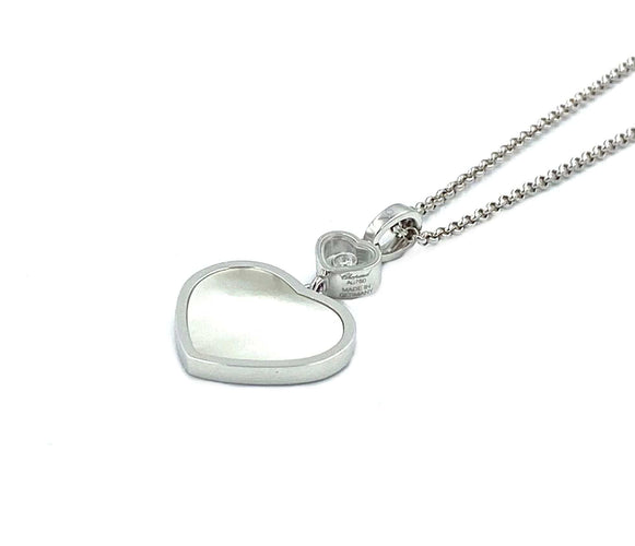 Collier Chopard. Collection Happy Hearts, collier or blanc, nacre et diamant 58 Facettes