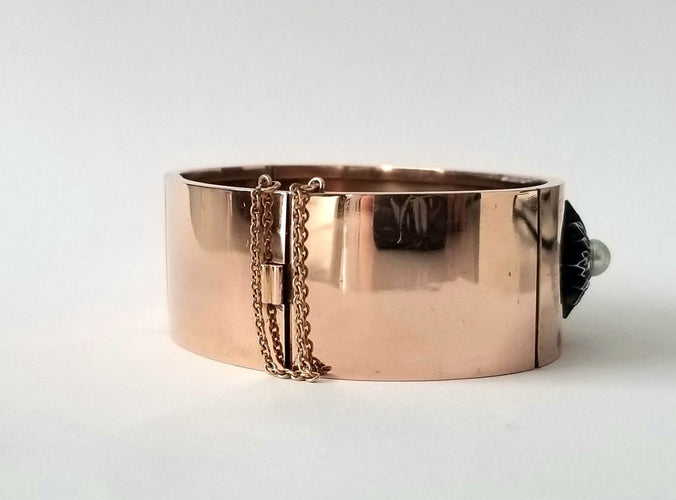 Bracelet Bracelet ancien or rose, perles et diamants anciens 58 Facettes