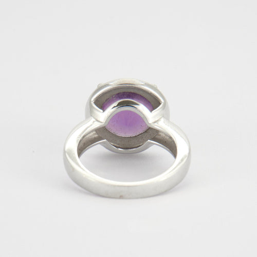 Bague 52 Poiray - bague améthyste cabochon, or blanc 58 Facettes