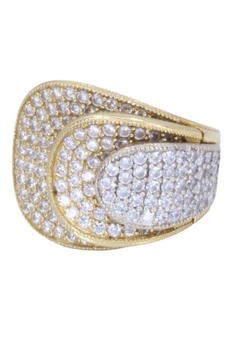 Bague 54 BAGUE PÉTALES DIAMANTÉES OR JAUNE 58 Facettes 78141