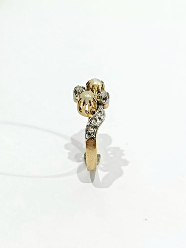 Bague 52.5 Bague Toi Et Moi Or Diamants Et Perles 58 Facettes 2308/1