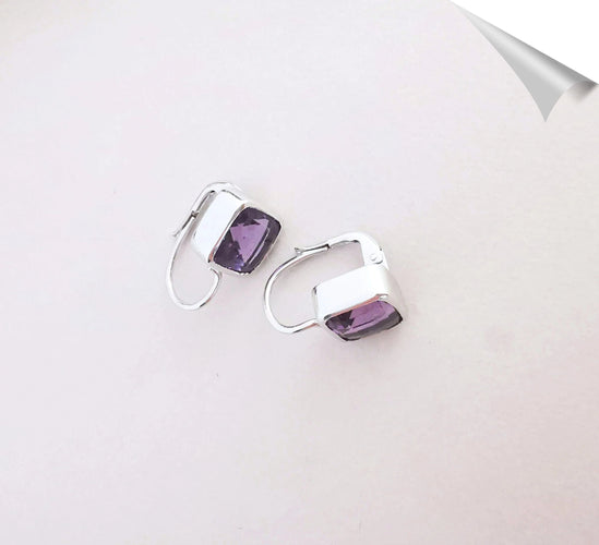 Boucles d'oreilles Boucles d'oreilles Dormeuses Pendantes Améthystes 58 Facettes AB 1082