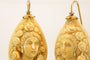 Boucles d'oreilles Boucles d'oreilles antiques en or camées de lave 58 Facettes 7438