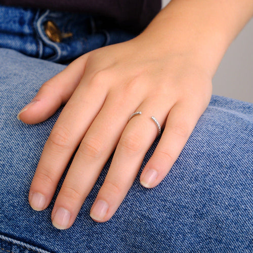 Bague 55 Bague en or blanc diamants 58 Facettes