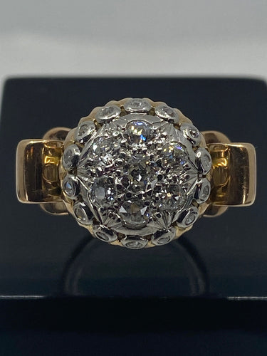 Bague 51 Bague or jaune,, diamants 58 Facettes