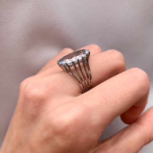 Bague 52 Bague Aigue-marine 58 Facettes JE76