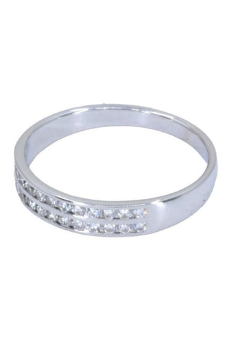 Bague 53 DEMI-ALLIANCE MODERNE DIAMANTS 58 Facettes 059541