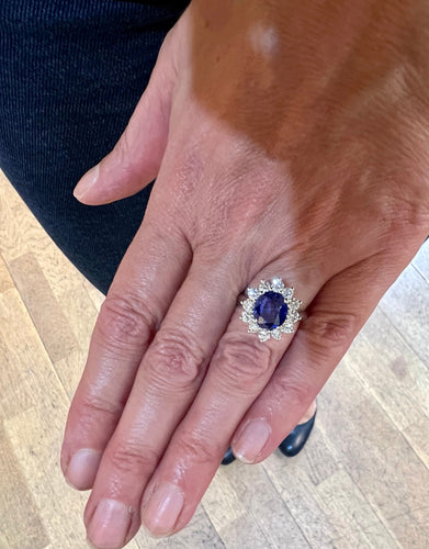 Bague Bague Pompadour Saphir Non Chauffé Diamants 58 Facettes BSA70