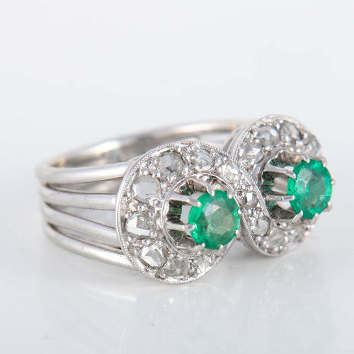 Bague 53 Bague forme 8 Emeraudes Diamants 58 Facettes 8397