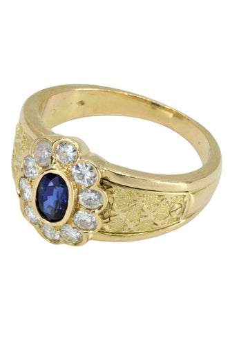 Bague 55 BAGUE MARGUERITE SAPHIR ET DIAMANTS 58 Facettes 045781
