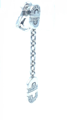 Boucles d'oreilles BVLGARI. Boucles d’oreilles Parentesi or blanc et diamants 58 Facettes