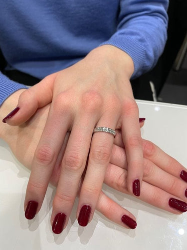 Bague 53 DEMI-ALLIANCE MODERNE DIAMANTS 58 Facettes 059541