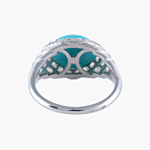 Bague Bague Turquoise Diamants 58 Facettes