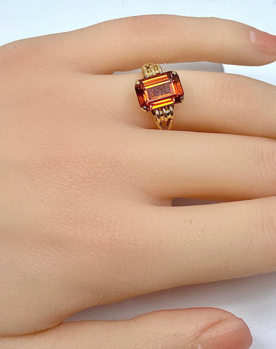 Bague 51 Bague Or pierre orange 58 Facettes AB206