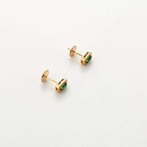 Boucles d'oreilles Boucles d'oreilles Or Emeraude et Diamants 58 Facettes