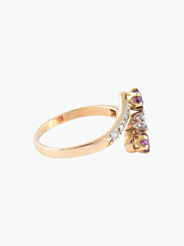 Bague 51 Bague Trilogie Rubis Diamants 58 Facettes