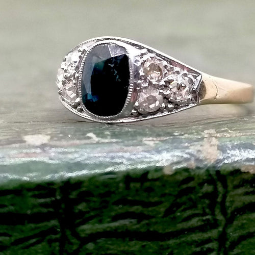 Bague Bague Art Déco Saphir Diamants 58 Facettes 2686