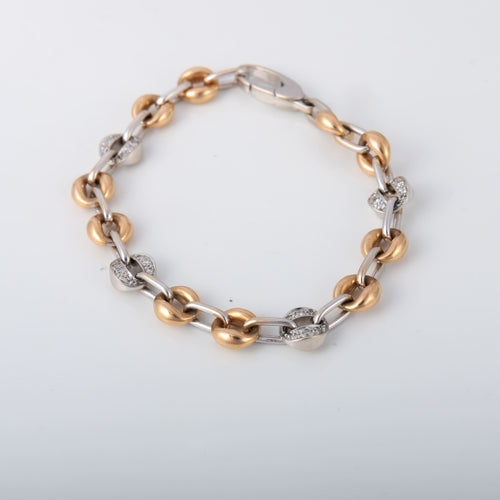 Bracelet Bracelet en or blanc et jaune Diamants 58 Facettes